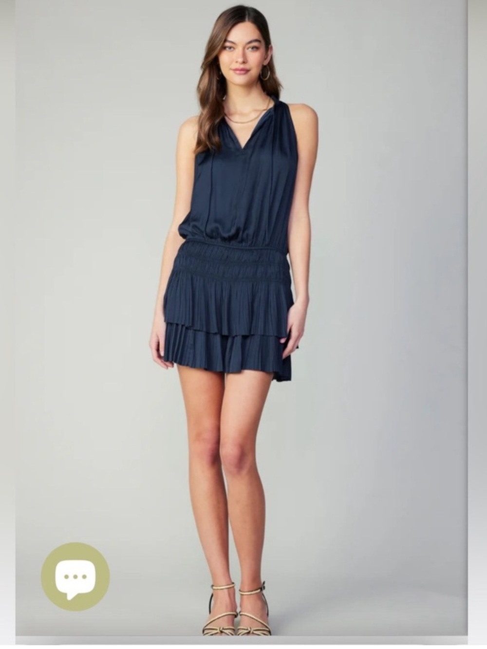 DO+BE Navy Tiered Sleeveless V-Neck Mini Dress